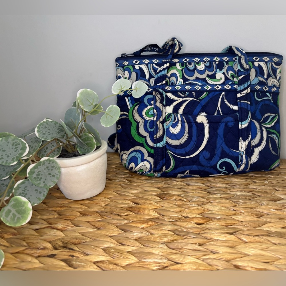 Vera Bradley Floral Blue Tote Bag - Picture 1 of 16